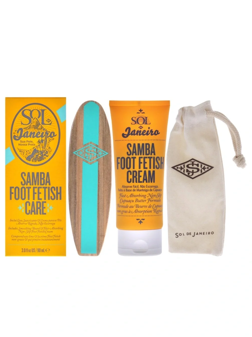 Sol de Janeiro Samba Foot Fetish Cream Set with Turquoise File and Cream Pouch